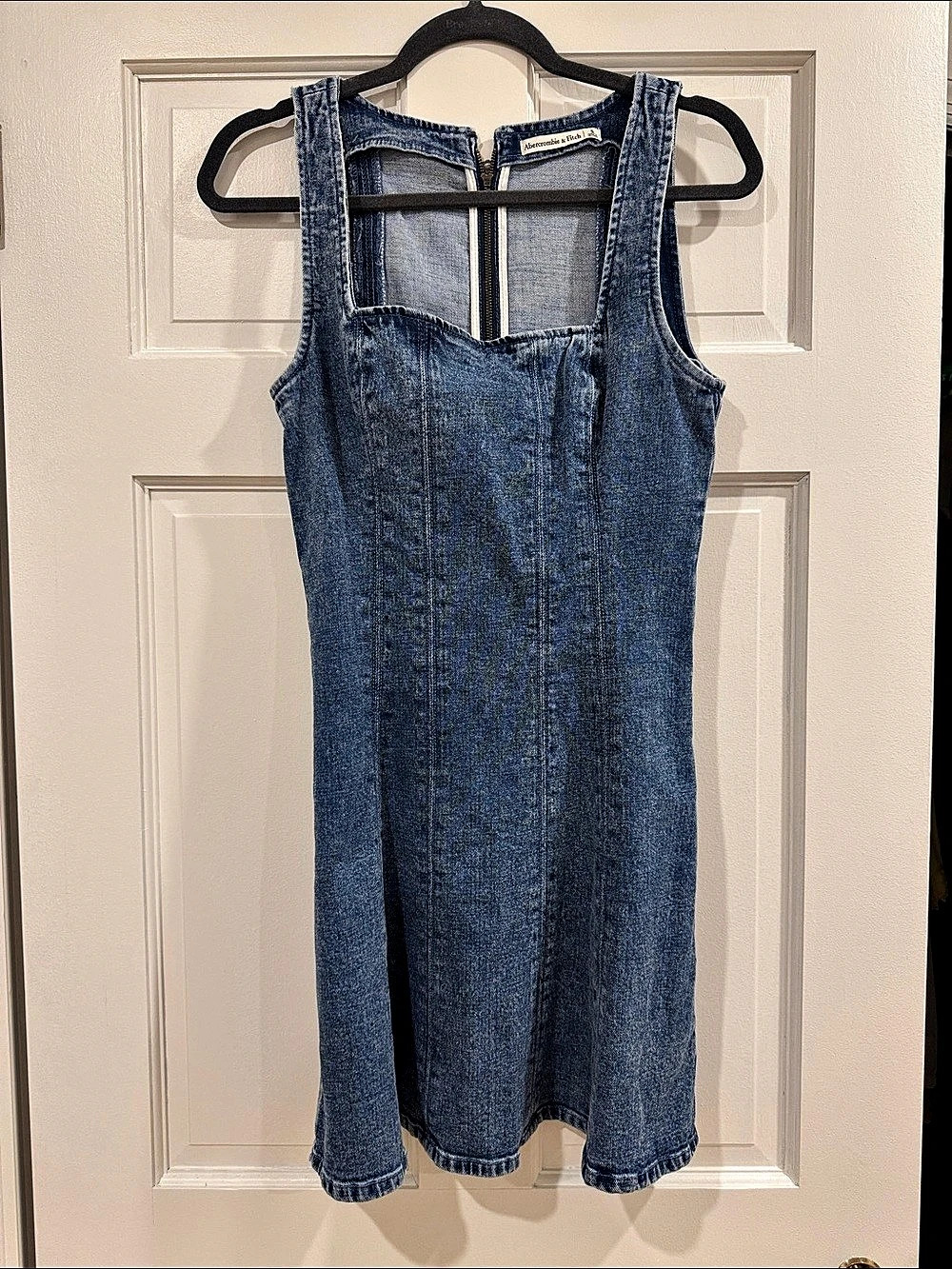 Abercrombie & Fitch The A&F Mila Squareneck Denim Mini Dress Small